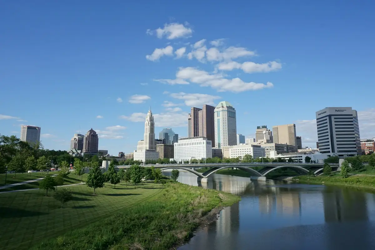 Downtown Columbus, Ohio, seen across the Scioto river